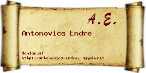 Antonovics Endre névjegykártya
