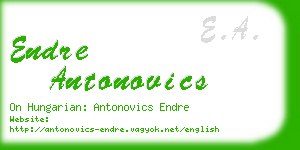 endre antonovics business card